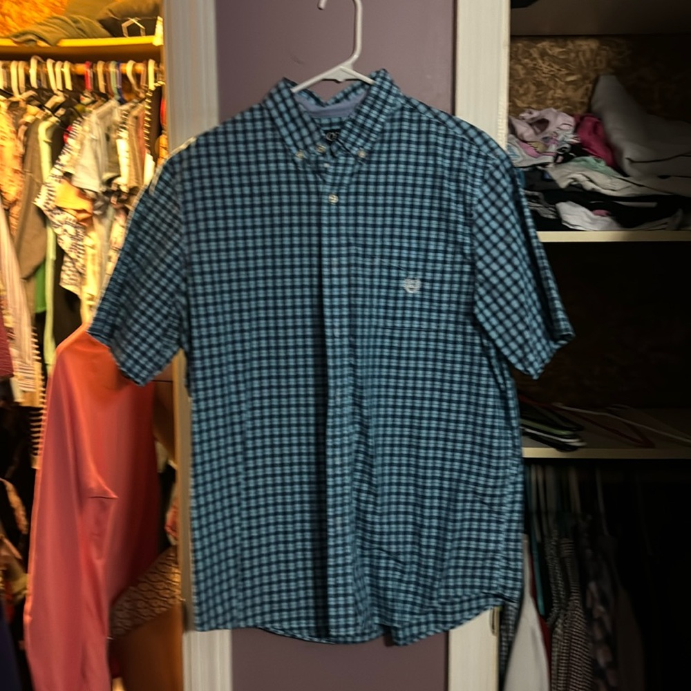 Chaps striped button down size large